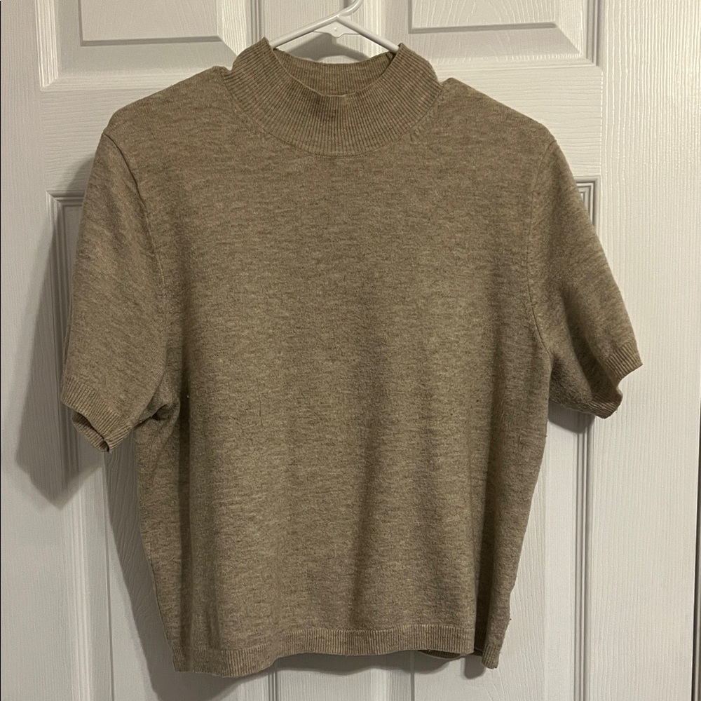 A New Day Beige Ribbed Sweater